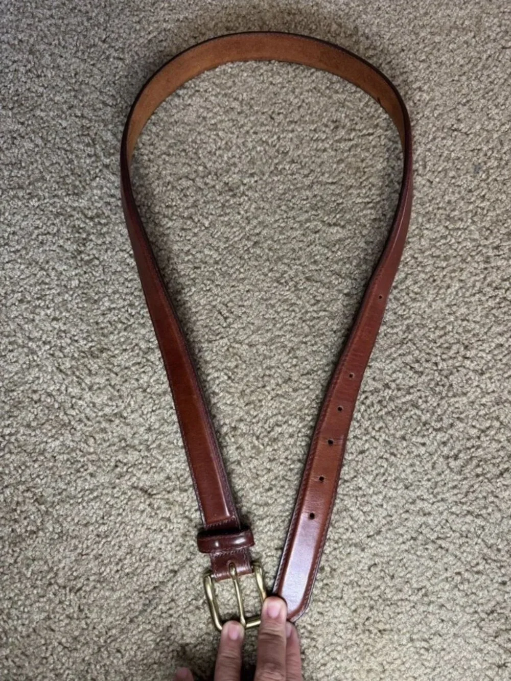 Vtg LEEGIN Belt WomeNS 35 Brown Leather Gold Buckle